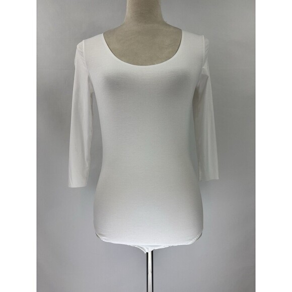 Wolford Tokio String Bodysuit White Small Scoop Neck Modal Elastane Modal - Picture 4 of 10